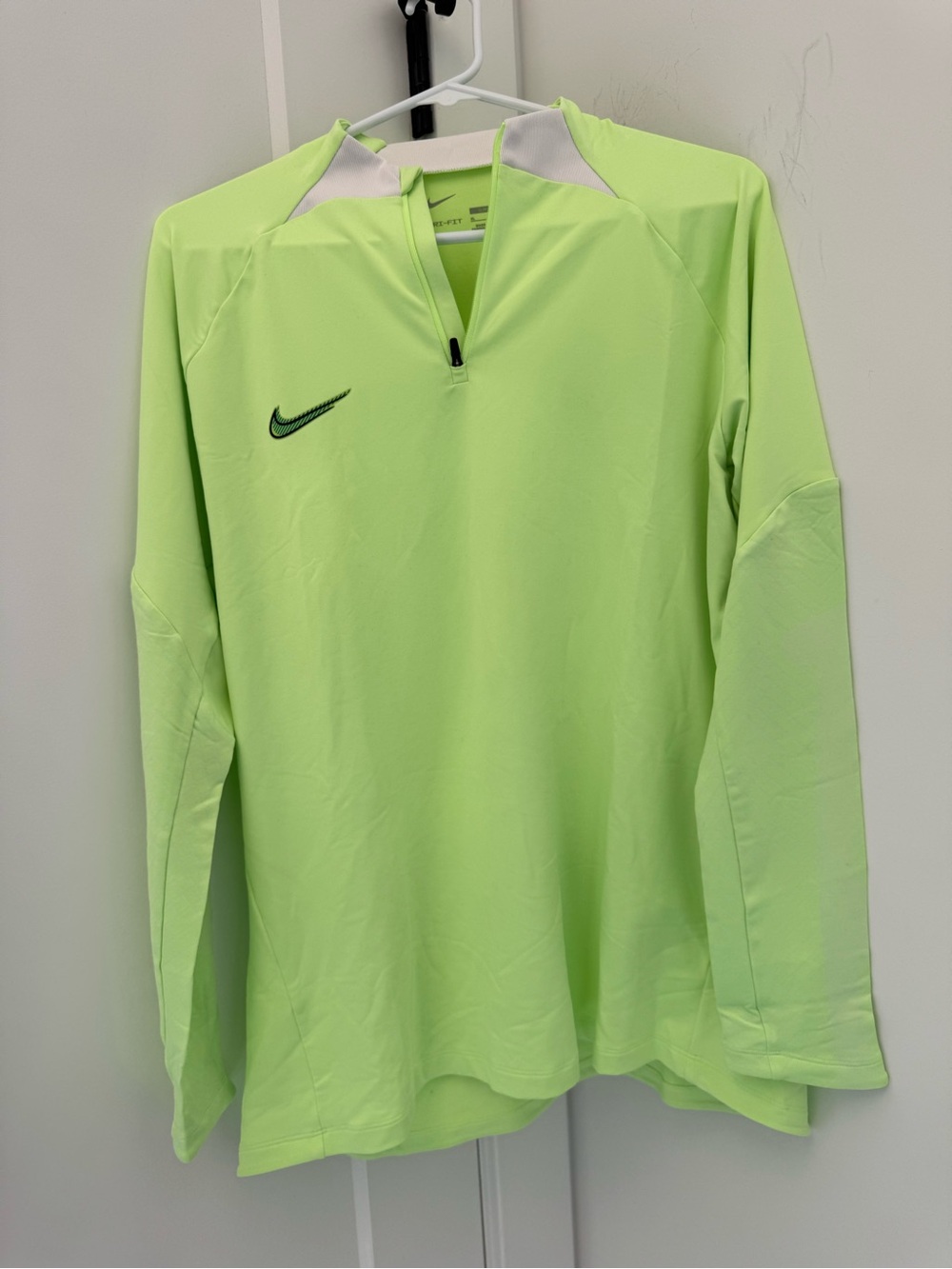 Nike Neon Lime Green Long-Sleeve Quarter-Zip Training Top